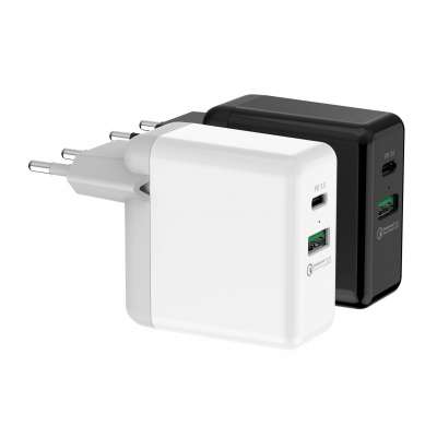 PD + QC 3.0 USB wall charger dual usb port electric wall charger with all certificate